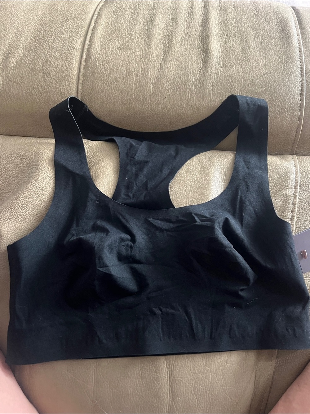 Auden Black Seamless Racerback Sports Bra